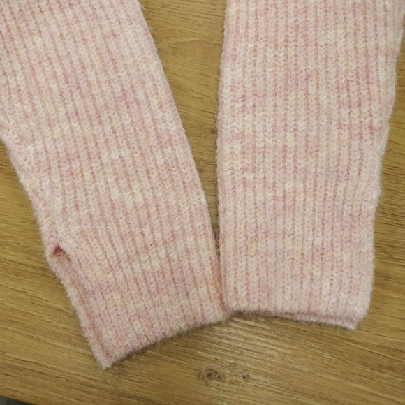 $98 NEW Jamison Bailey Pointelle Sweater Pullover Mock Neck Pink Yellow Small - Picture 5 of 10